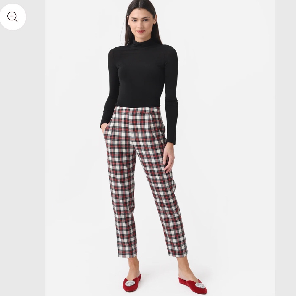 NWT Hunter Bell Melina Plaid Cigarette Wool Pant Size 4